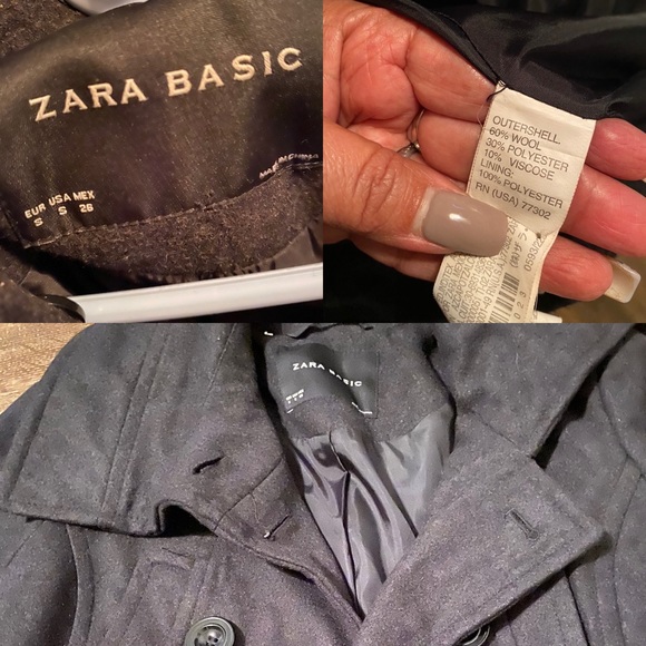 ZARA BASIC wool blend short coat - Picture 5 of 8